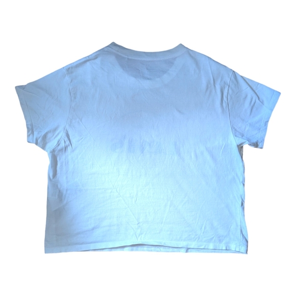 Levi's| Women Varsity Dark Blue Circle Logo White Loose T-Shirt |Size: Small - Picture 4 of 11